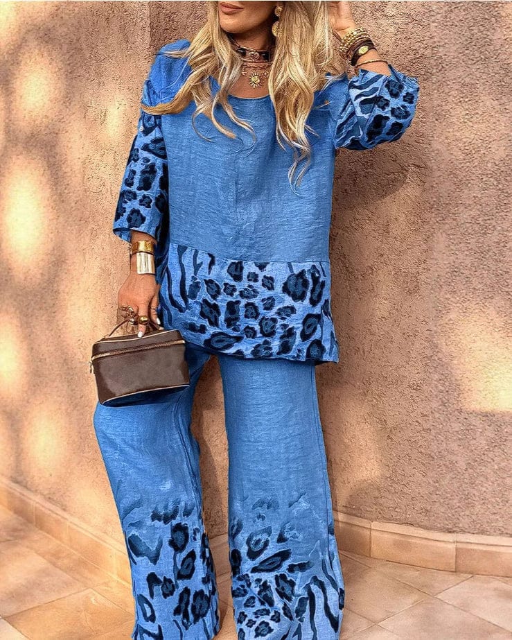 Ensemble en laine Leisure City Lady décontracté en coton et lin