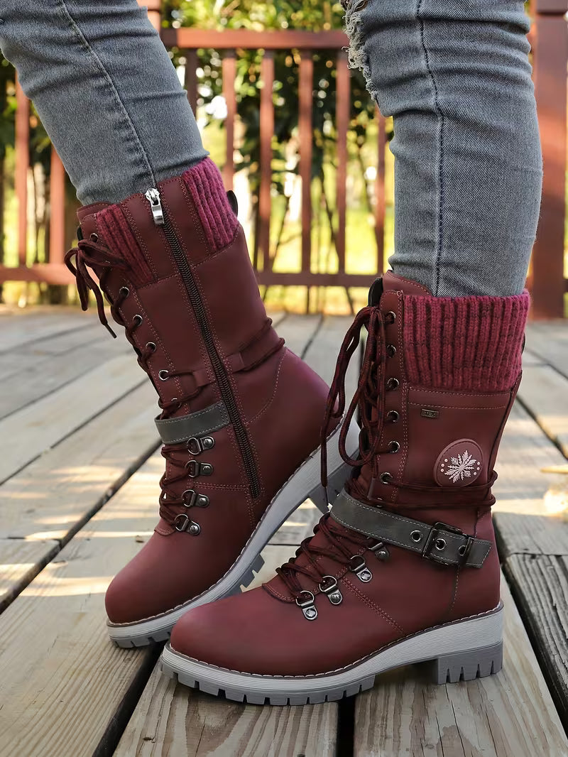 Bottes d'hiver cozy avec talon stable