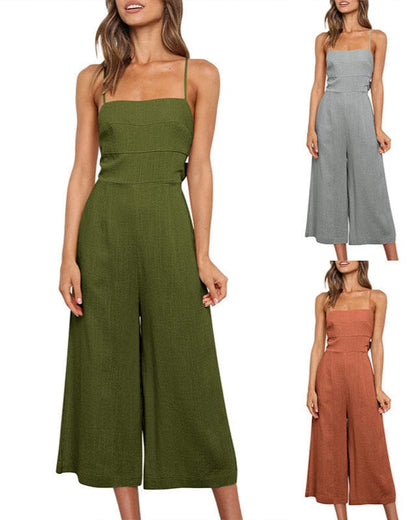 Sling Waist-controlled Lace-up Women's Jumpsuit