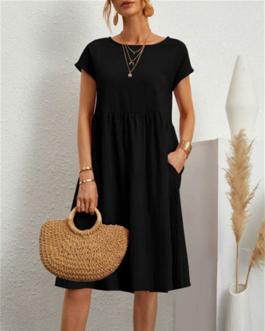 Robe en coton avec une jupe trapèze