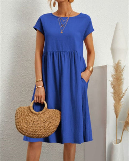 Robe en coton avec une jupe trapèze