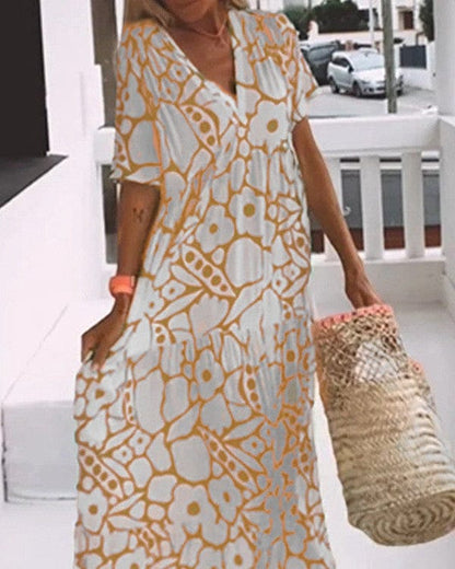 Robe ample à fleurs pour femme