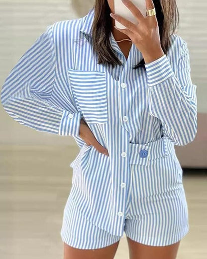 Ensemble d'été rayé pour femme