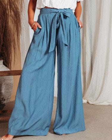 Pantalon large à cordon élastique