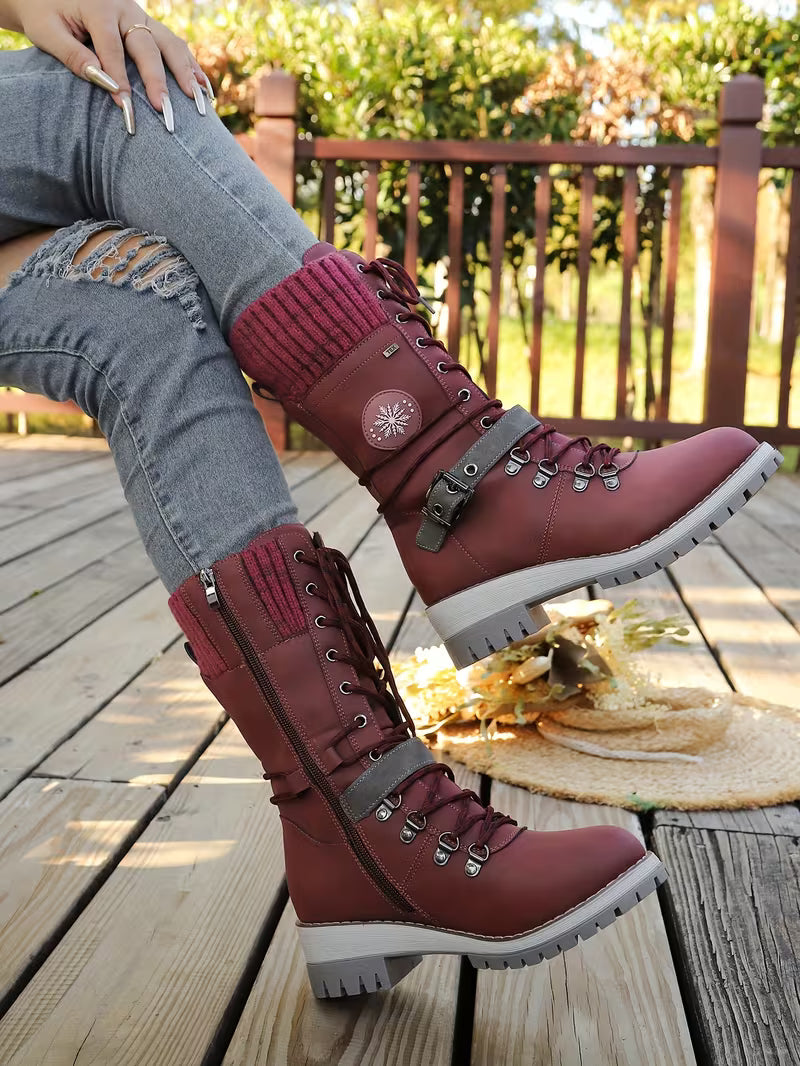 Bottes d'hiver cozy avec talon stable