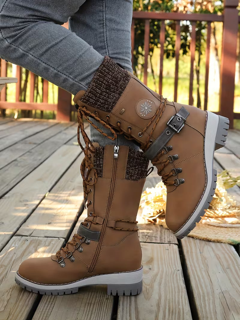 Bottes d'hiver cozy avec talon stable