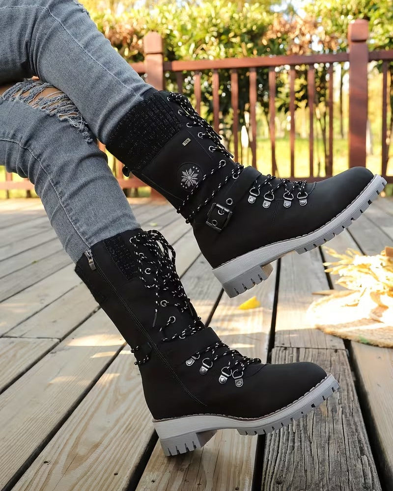 Bottes d'hiver cozy avec talon stable