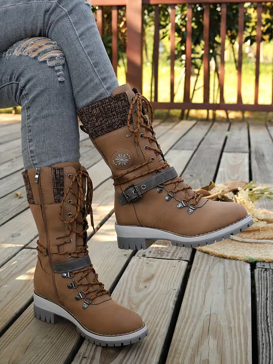 Bottes d'hiver cozy avec talon stable