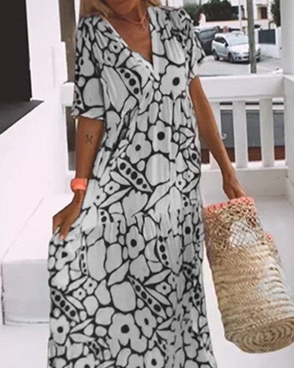 Robe ample à fleurs pour femme