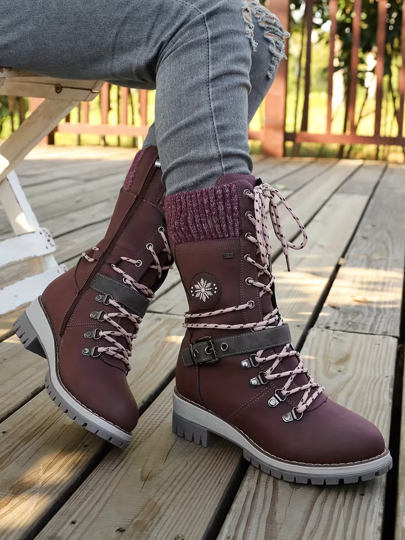 Bottes d'hiver cozy avec talon stable