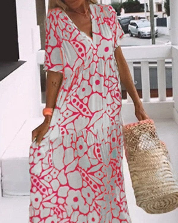 Robe ample à fleurs pour femme