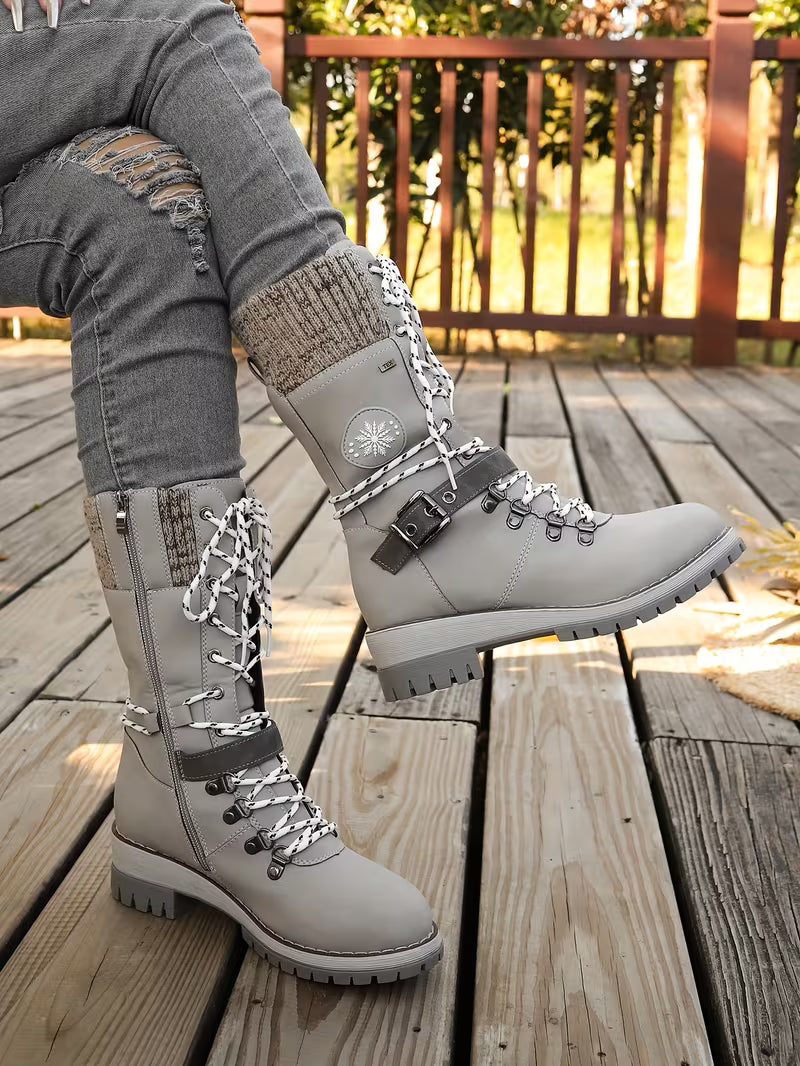 Bottes d'hiver cozy avec talon stable