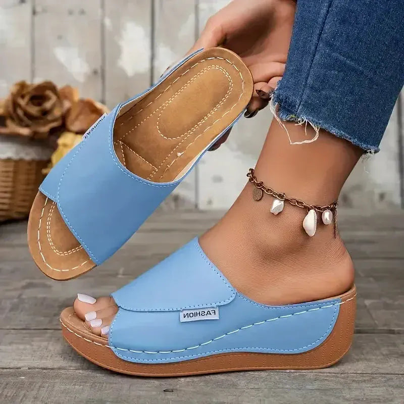 Sandale d'été confortable à talon épais